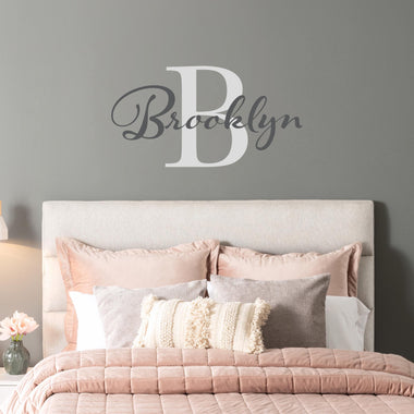 Custom Initial & Name Wall Decal. Girls Name Decor.
