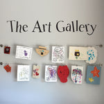 The Art Gallery Wall Decal. Playful lettering for child&#39;s artwork area.