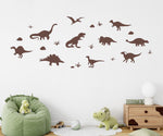 Dinosaur Decal Set with rocks and grass.
