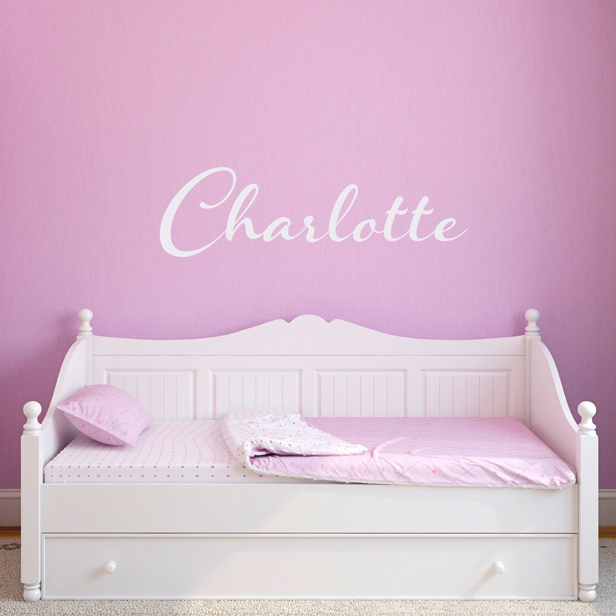 Girl Name Decal. Personalized Script Decal. Bedroom Decor.
