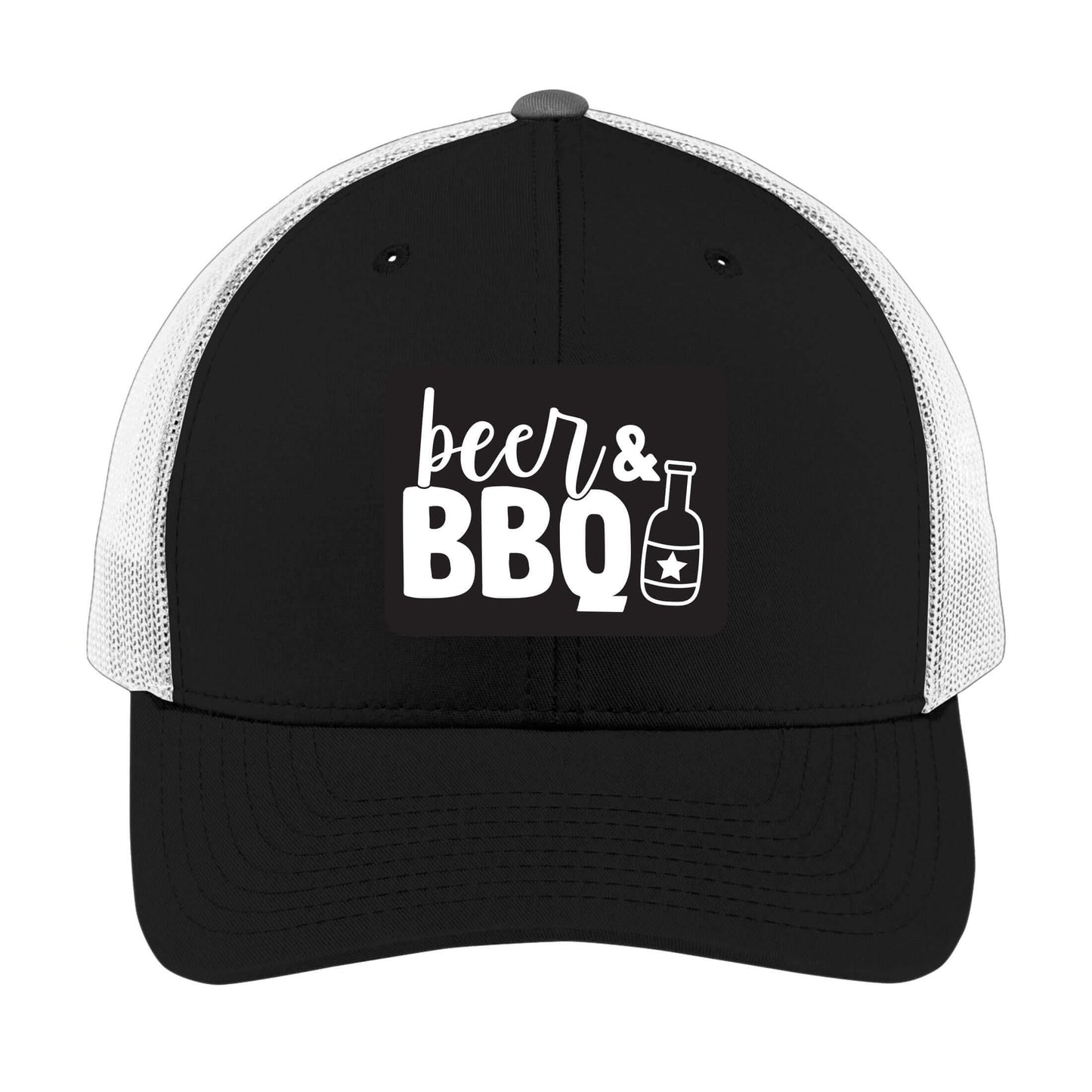 Beer & BBQ | Men's Trucker Cap | Mesh Hat | Nerd Hat | Drinking Hat | Unisex | Funny Hat
