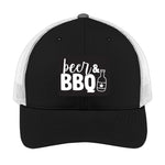Beer & BBQ | Men's Trucker Cap | Mesh Hat | Nerd Hat | Drinking Hat | Unisex | Funny Hat