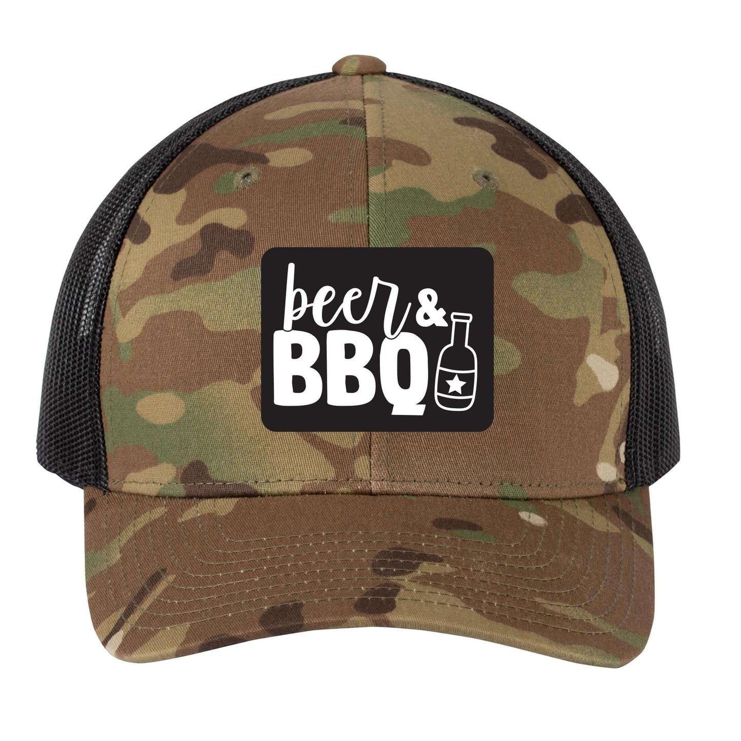 Beer & BBQ | Men's Trucker Cap | Mesh Hat | Nerd Hat | Drinking Hat | Unisex | Funny Hat