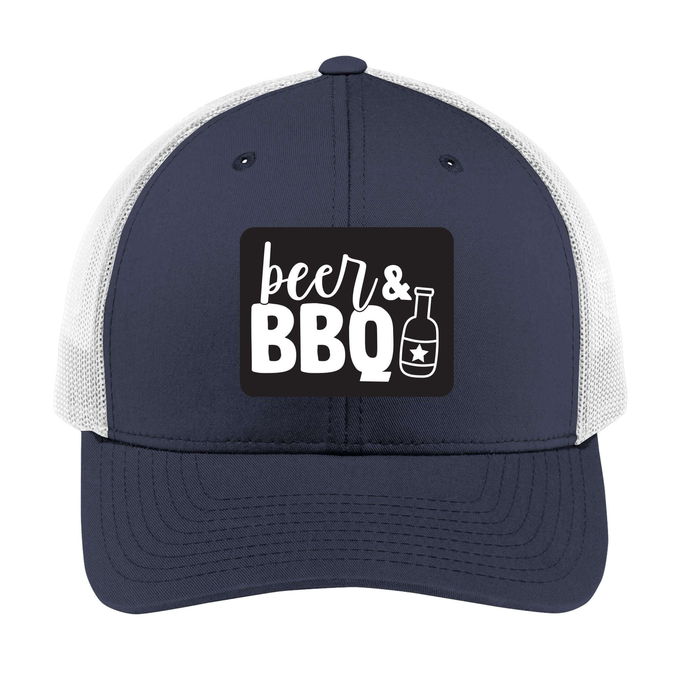 Beer & BBQ | Men's Trucker Cap | Mesh Hat | Nerd Hat | Drinking Hat | Unisex | Funny Hat