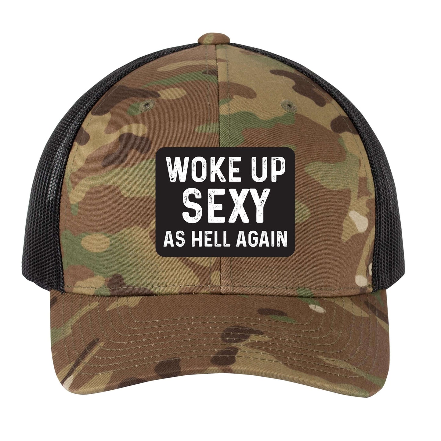 Woke Up Sexy as Hell Again | Men's Trucker Cap | Mesh Hat | Sarcastic Hat | Unisex | Funny Hat