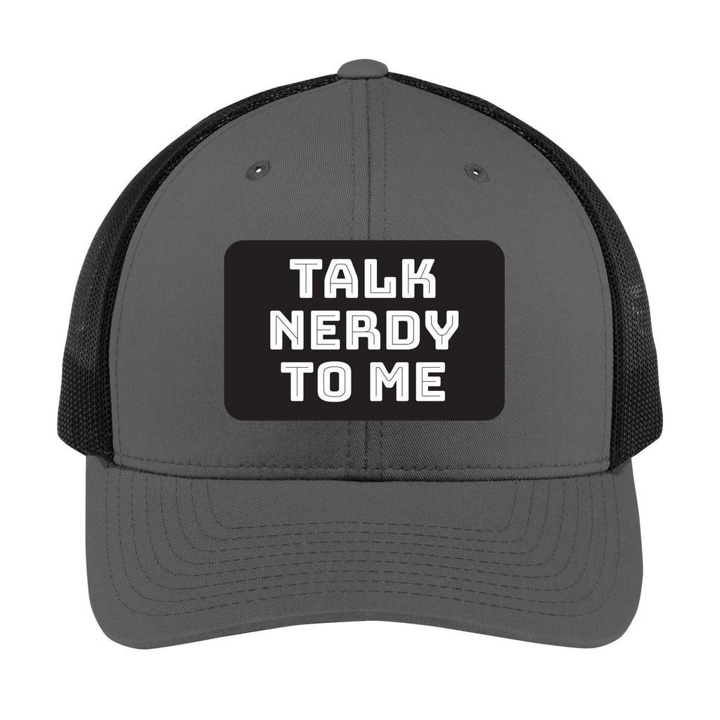 Talk Nerdy to Me | Men's Trucker Cap | Mesh Hat | Nerd Hat | Sarcastic Hat | Unisex | Funny Hat