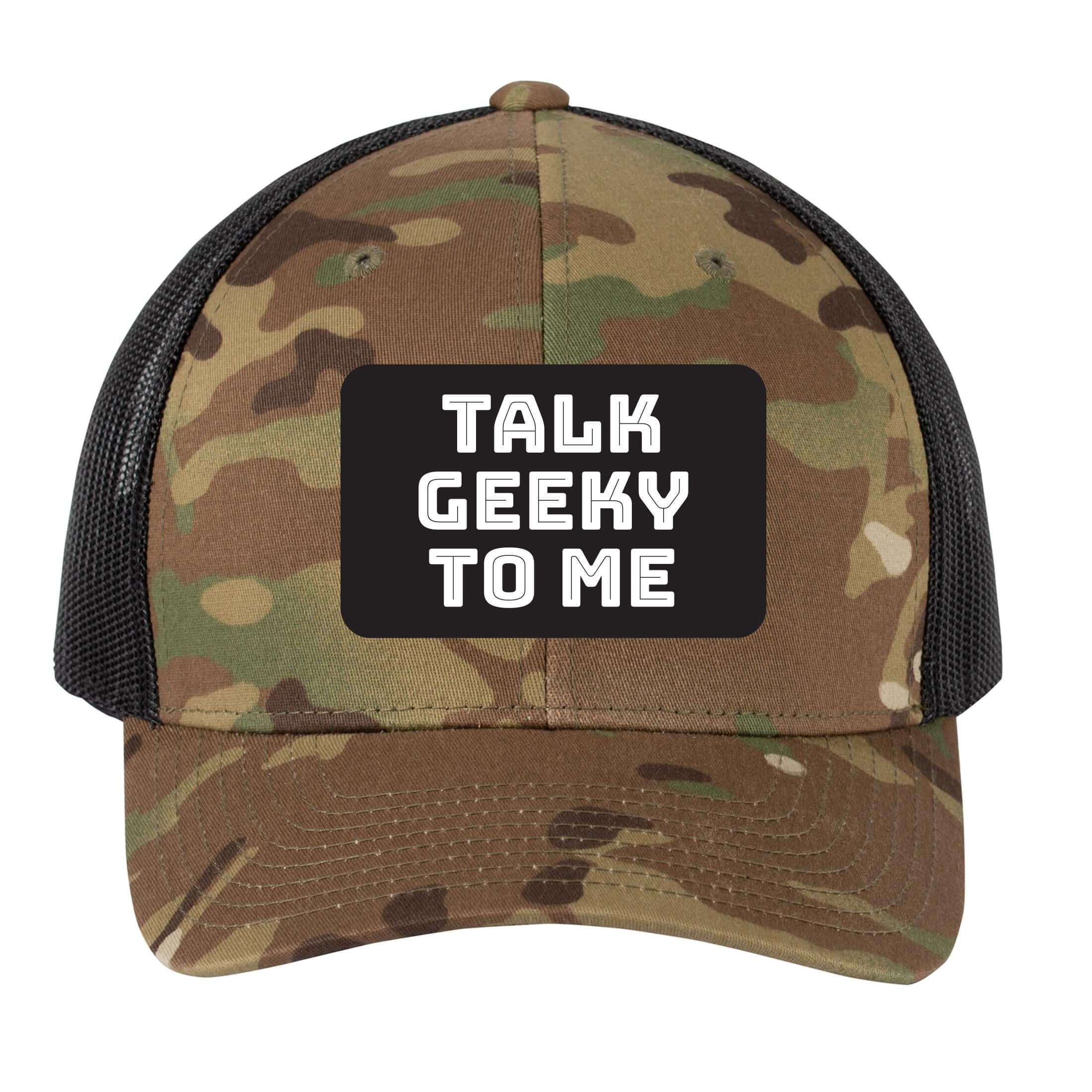 Talk Geeky to Me | Men's Trucker Cap | Mesh Hat | Nerd Hat | Sarcastic Hat | Unisex | Funny Hat