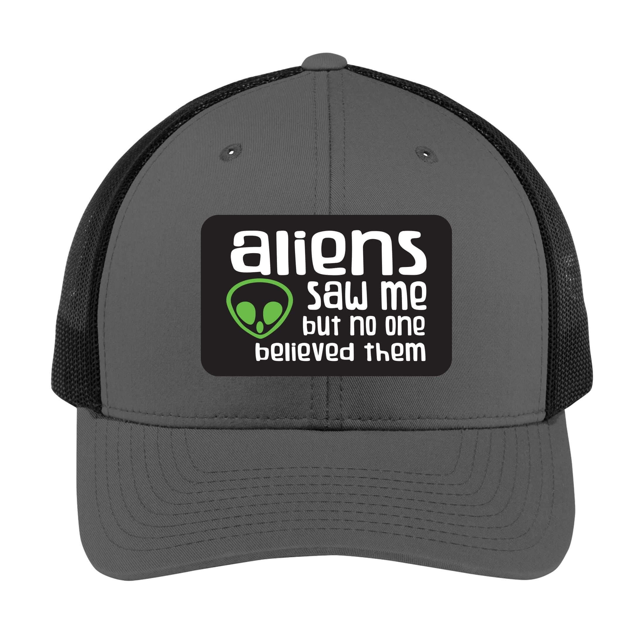 Aliens Saw Me but Nobody Believed Them | Men's Trucker Cap | Mesh Hat | Alien Hat | Funny UFO Hat | Unisex | Funny Hat | Gift for Men
