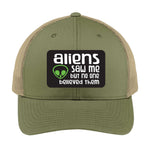 Aliens Saw Me but Nobody Believed Them | Men's Trucker Cap | Mesh Hat | Alien Hat | Funny UFO Hat | Unisex | Funny Hat | Gift for Men