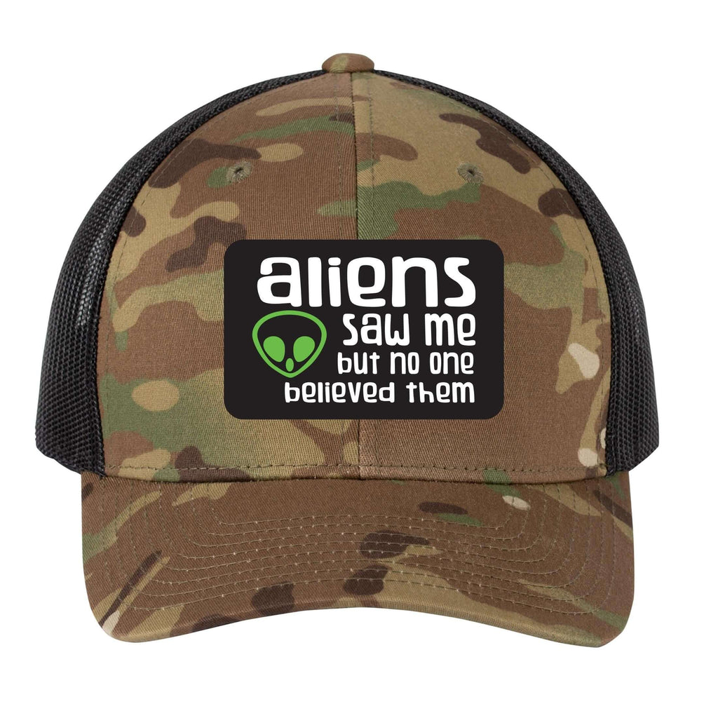 Aliens Saw Me but Nobody Believed Them | Men's Trucker Cap | Mesh Hat | Alien Hat | Funny UFO Hat | Unisex | Funny Hat | Gift for Men
