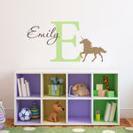 Personalized Unicorn Wall Decal set. Fairy tale bedroom decor.