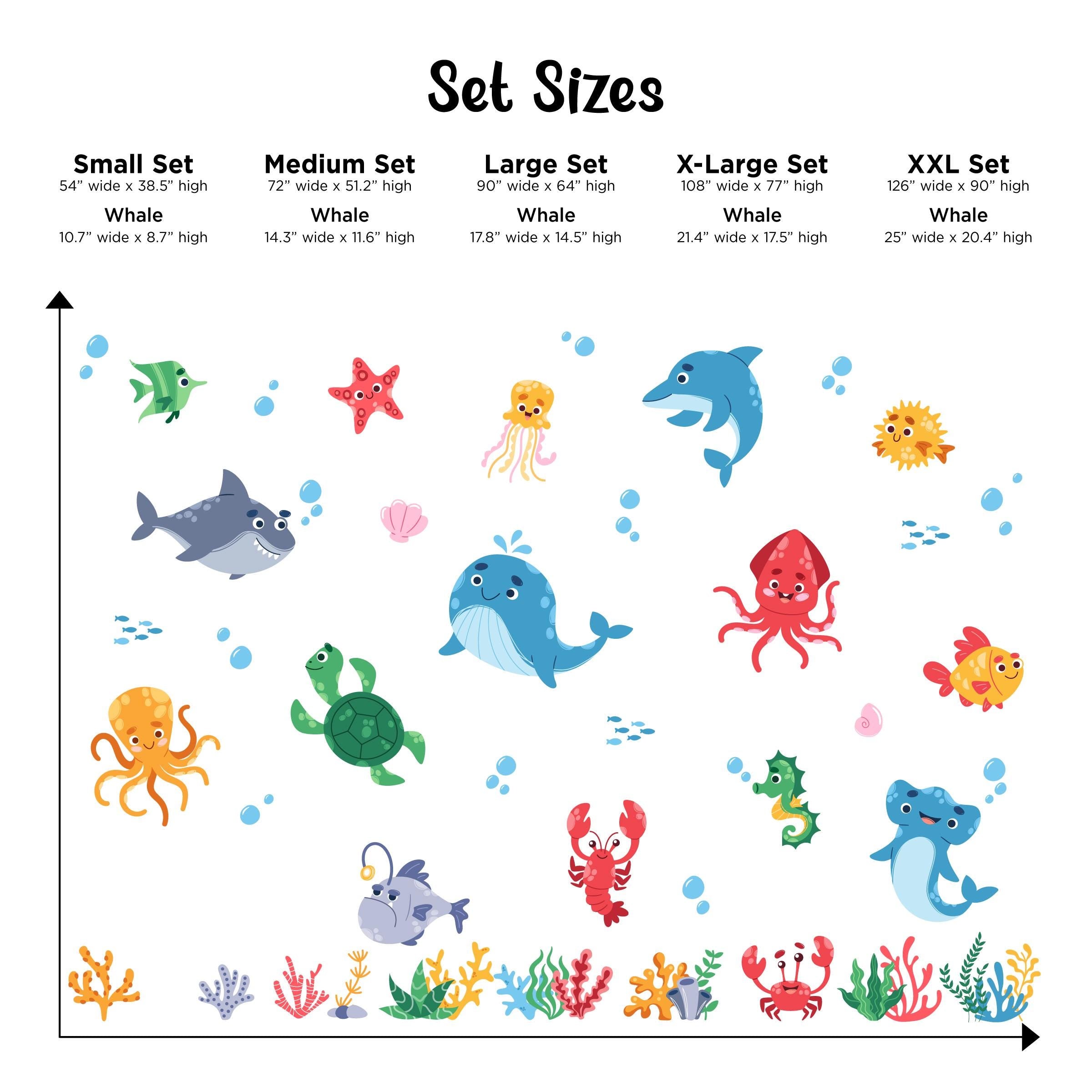 Ocean Animals Wall Decal | Underwater Nursery Decor | Nautical Sea Animals Wall Art