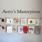 Personalized Masterpieces Wall Decal - Children Artwork Display Decal - Custom Name - Large