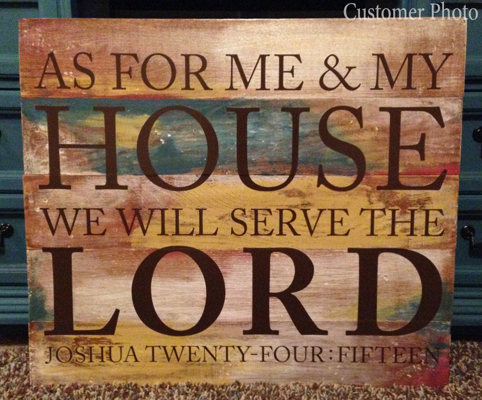 Joshua 24:15 Wall Decal | As for Me and My House We will serve the Lord Vinyl | Christian Decor | Bible Verse Quote | Ver. 2