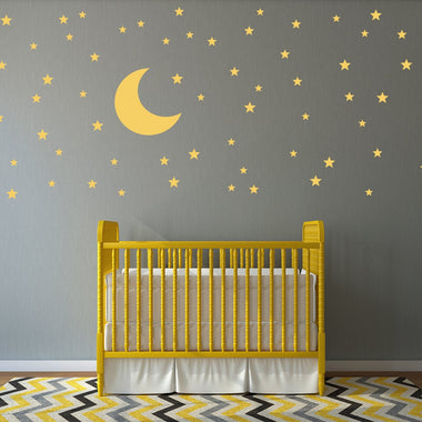Moon and Stars Wall Decal Set