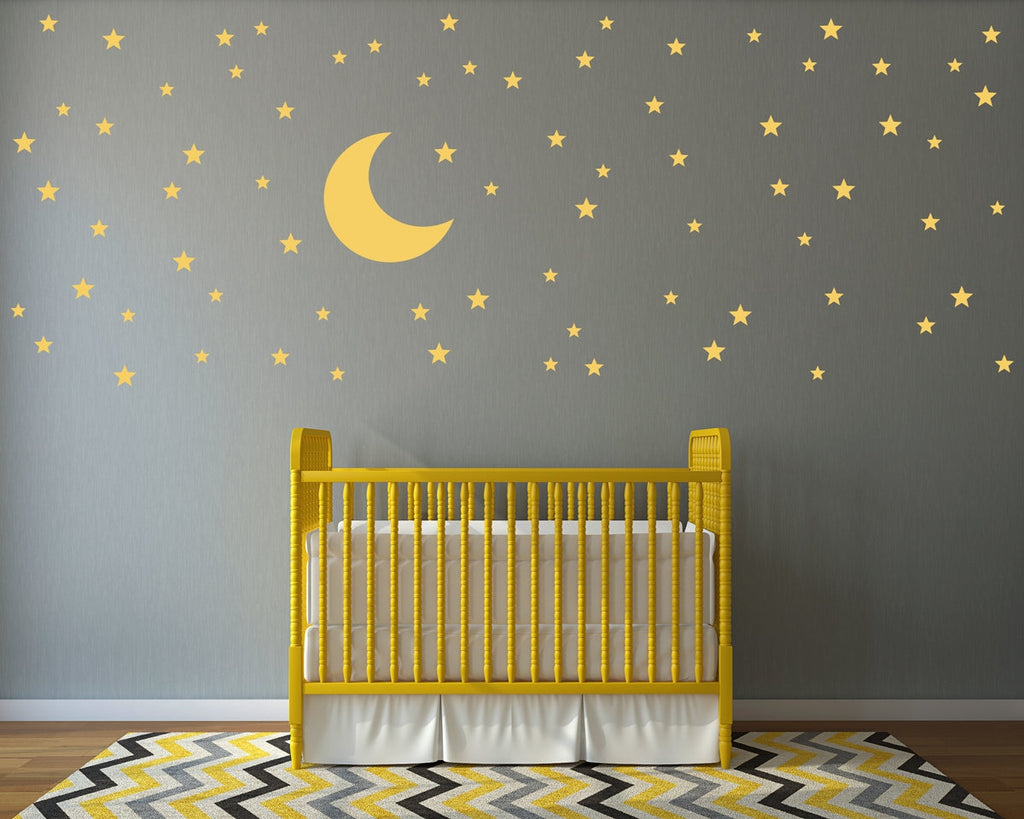 Moon and Stars Wall Decal Set