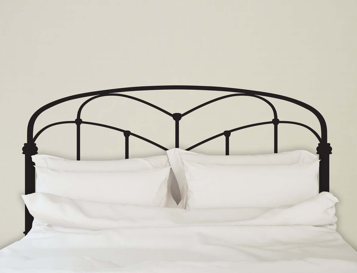 Antique Headboard DECAL - Vintage Iron Headboard Decal Sticker - Queen Size