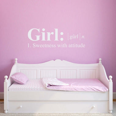 Girl Definition Wall Decal - Dictionary definition Decal - Girl Bedroom Wall Decal - Large