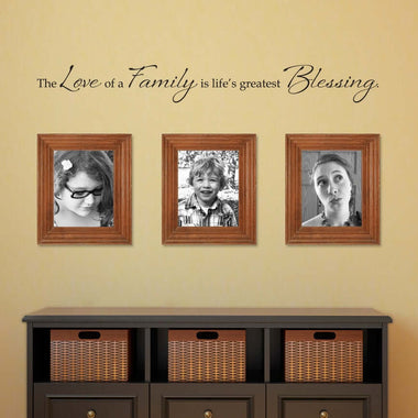 Love of a Family Wall Decal | Life's Greatest Blessing | Family Wall Decor | Medium