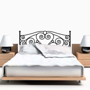 Scroll Headboard DECAL - Vinyl Wall Art Sticker - Queen Size