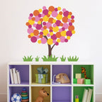 Tree Wall Decal with Polka Dots - Grass Wall decal - Children Wall Decals - Polka Dot Tree - Medium