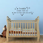 Twinkle twinkle Wall Decal - Twinkle twinkle little star how we love who you are - Children Wall Sticker - Large