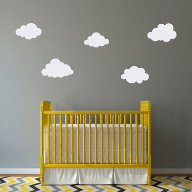 Cloud Decals Set - (Set of 5) - Puffy Cloud Wall Decal - Kids Wall Decal - Nursery Decor