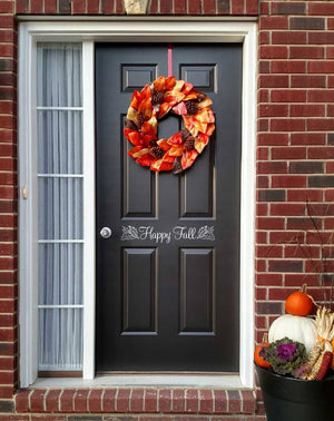 Happy Fall Decal | Front Door Vinyl | Autumn Decor | Door Sticker