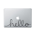 Hello Macbook Decal - Handwritten script Laptop Decal - hello script Laptop Sticker