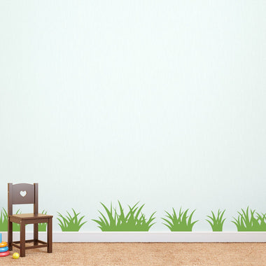 Grass Wall Decal - Set of 14 Grass Patches - TWO sets - Children Wall Decal - Coordinating decal set for Tree Decal