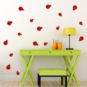 Ladybug Wall Decal - Set of 17 ladybugs - Ladybirds Wall Sticker