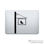 Signpost Macbook Decal - Sign Laptop Decal - Post with hanging sign Decal