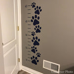 Paw Print Growth Chart Wall Decal - Growth Chart Dog Pawprint - Cat Paw Prints Wall Art