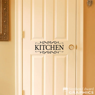 Kitchen Decal | Kitchen with scrolls Wall Vinyl | Door Sticker | Kitchen Decor