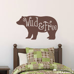 Wild & Free Wall Decal - Bear Decor - Wild Animal Sticker