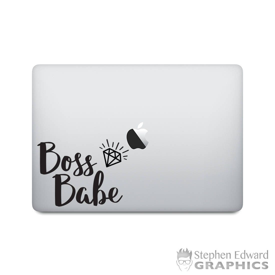 Boss Babe Laptop Decal | Girl Boss MacBook Sticker | Diamond Graphic