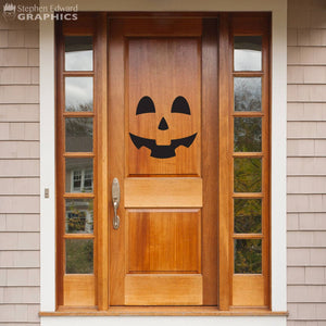 Jack-o-lantern Door Decal | Happy Face | Halloween Wall Sticker