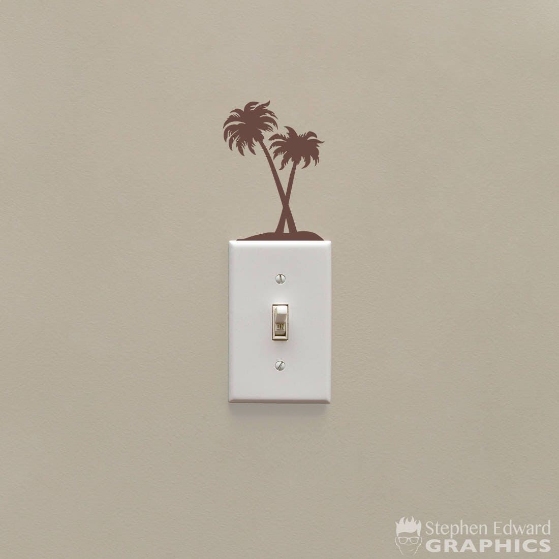 Palm Tree Light Switch Decal - Lightswitch Tropical Decal - Light Switch Cover decor