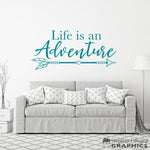 Life is an Adventure Wall Decal | Adventure Quote | Arrow Vinyl Decal