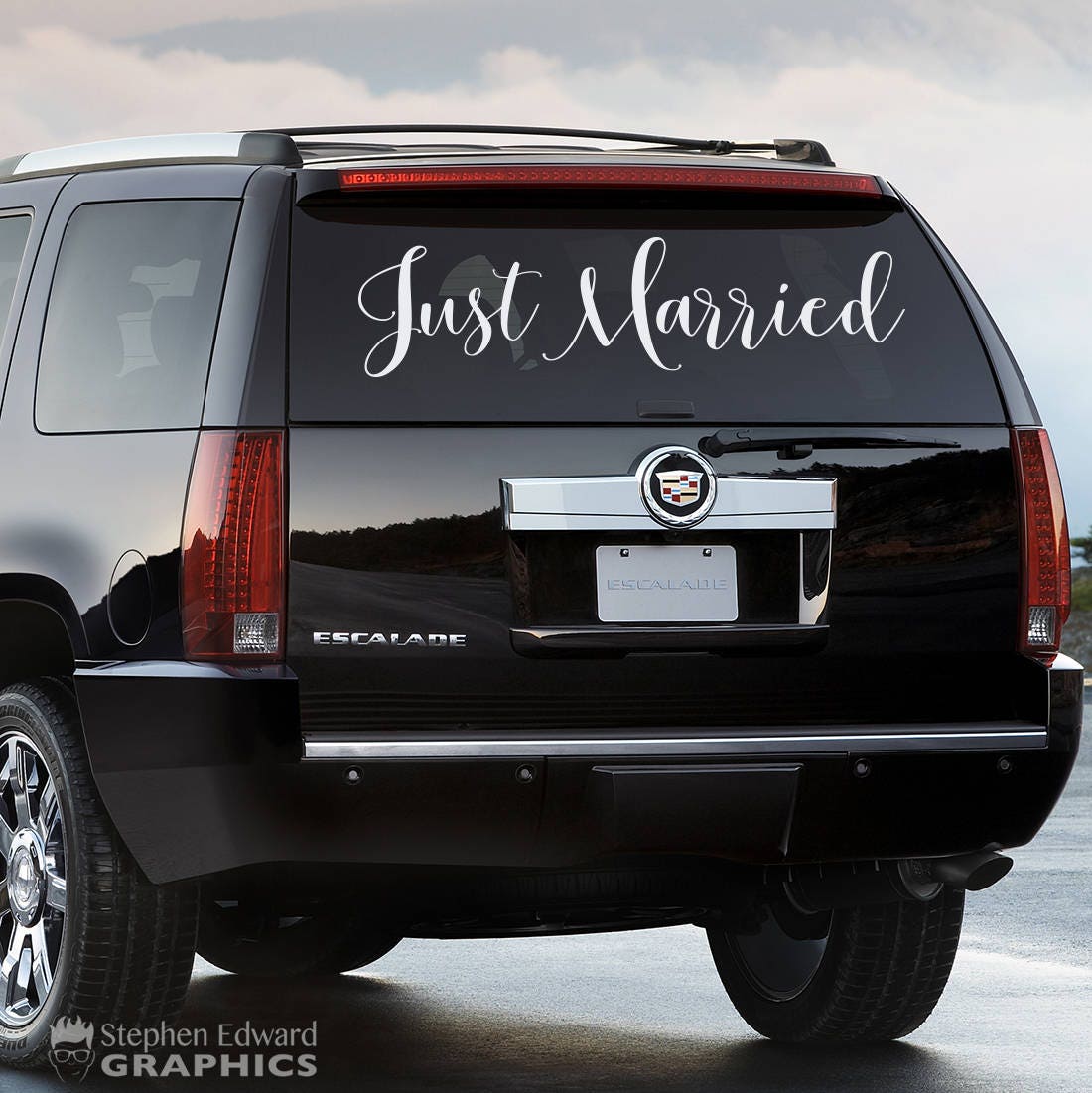 Just Married Car Decal | Wedding Vehicle Sticker | Truck Decal