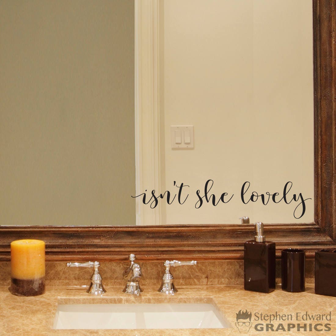 isn't she lovely Decal | Bathroom decal | Mirror decal