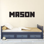 Gamer Wall Decal | Personalized Boy Name Vinyl | Video Game 8-Bit Decor