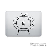 Retro TV Laptop Decal - Retro Macbook Decal - TV Laptop Sticker