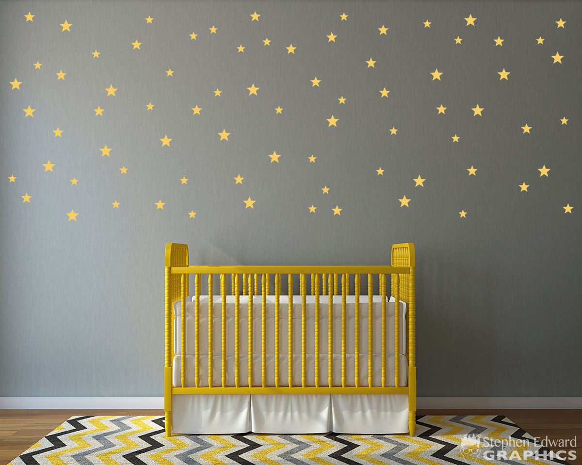 Stars Decal Set - 75 Star Stickers - Nursery Decor - Bedroom Wall Decals