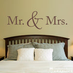 Mr. & Mrs. Wall Decal - Married Decal - Couple Bedroom Decor