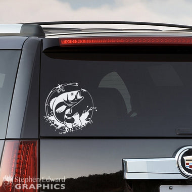 Bass Car Decal | Fishing Vinyl decal for your Car, SUV or Truck | Husband Gift