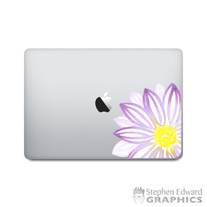Purple Watercolor Flower Laptop Decal - Watercolor MacBook Sticker - Original Flower Watercolor Painting