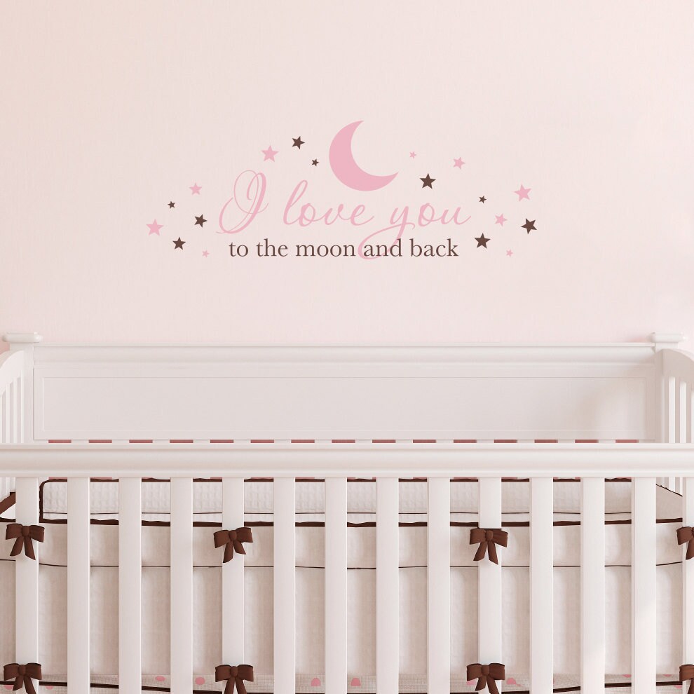 I love you to the moon and back Wall Decal - Nursery Decal - Baby Wall Decor - Medium
