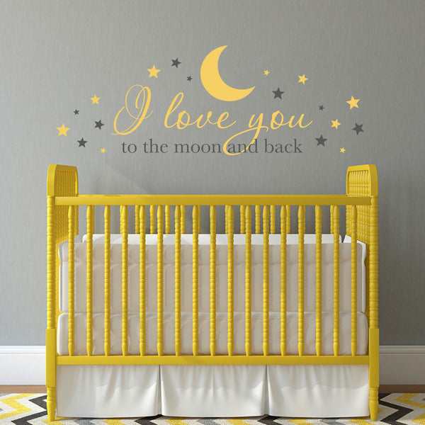 I love you to the moon and back Decal - Baby Decal - Nursery Wall Decor