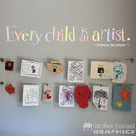 Every Child is an Artist Decal | Children Artwork Display Vinyl | Picasso Quote | Pastel Rainbow